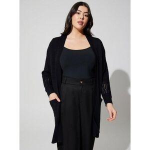 Torrid Size 0 Duster Open Front Stitch Detail Sweater